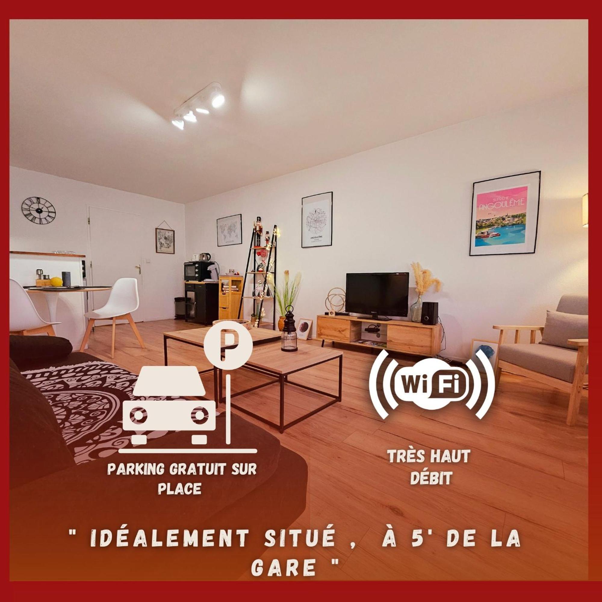 Appartement Cosy Proche Gare - Fibre Optique Et Parking Angoulême Kültér fotó